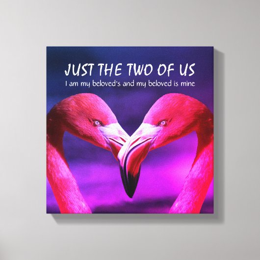 フラミンゴ |愛 |私たち二人だけ |クリスチャン キャンバスプリント (正面)
