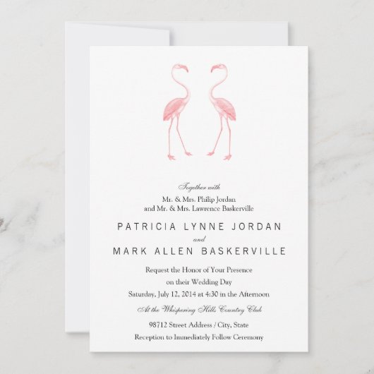 フラミンゴ 招待状 (正面)