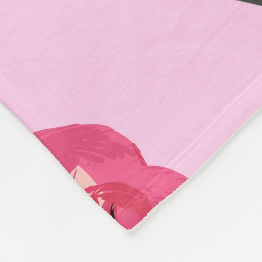 フラミンゴ、熱帯水色のヴィンテージパターン。 フリースブランケット (角)