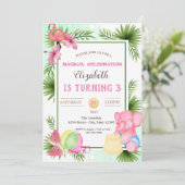 フラミンゴ，熱帯葉誕生日，夏の 招待状 (スタンド正面)