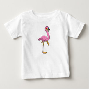 フラミンゴ(眼鏡) ベビーTシャツ