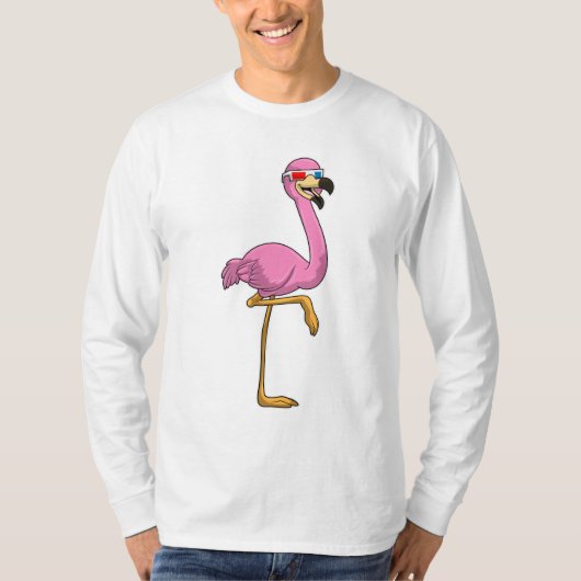 フラミンゴ(眼鏡) Tシャツ (正面)