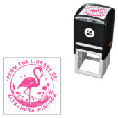 フラミンゴ 立っている 花 Library 本の名前 セルフインキングスタンプ (インサイチュ)