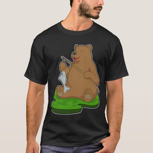 フラミンゴ 釣り フィッシャー 釣竿 Tシャツ (正面)