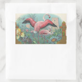 フラミンゴ 長方形シール (バッグ)