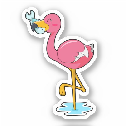 フラミンゴ（魚） シール (正面)