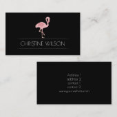 フラミンゴ（黒） 名刺 (正面/裏面)