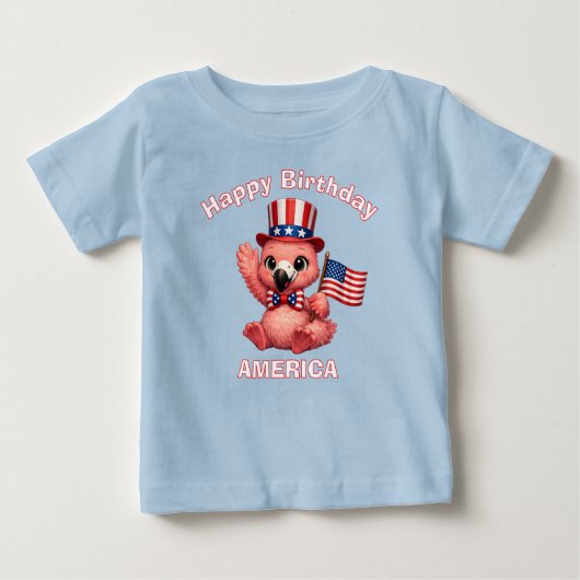 フラミンゴ (4f) 愛国少年Tシャツ ベビーTシャツ (正面)