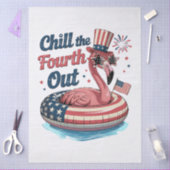 フラミンゴ 4th of July 面白いデザイン 独立記念日 薄葉紙 (クラフト)
