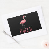 フラミンゴ | Flamingo – フロック 長方形シール (封筒)