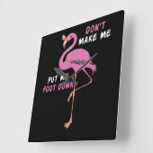 フラミンゴ | Flamingo With Glassesは私を置かない スクエア壁時計 (傾斜)