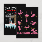 フラミンゴ | Flamingo Yogaポーズ瞑想 サンキューカード (正面/裏面)