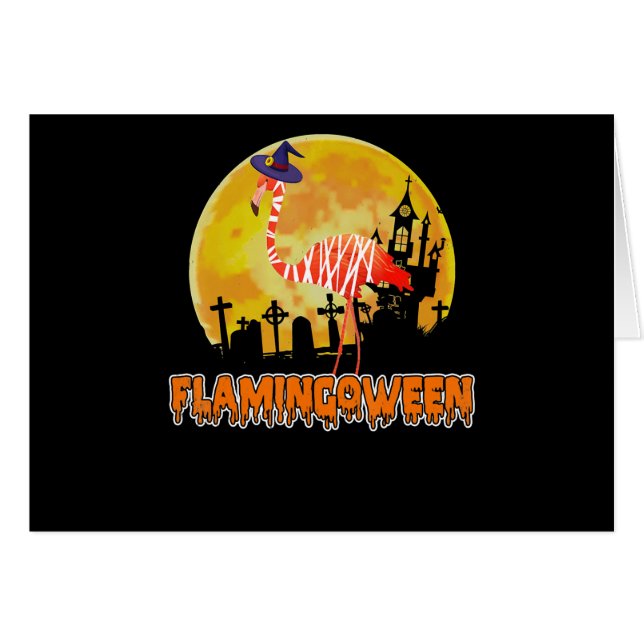 フラミンゴ | Flamingoween おもしろい Witch Halloween (正面横)