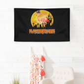 フラミンゴ | Flamingoween おもしろい Witch Halloween 横断幕 (インサイチュ)