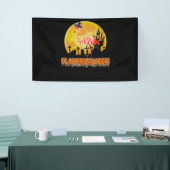 フラミンゴ | Flamingoween おもしろい Witch Halloween 横断幕 (トレードショー)