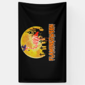 フラミンゴ | Flamingoween おもしろい Witch Halloween 横断幕 (縦)