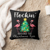 フラミンゴ | Flockin のまわりに Christmas Flamingo クッション (ブランケット)