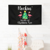 フラミンゴ | Flockin のまわりに Christmas Flamingo 横断幕 (インサイチュ)