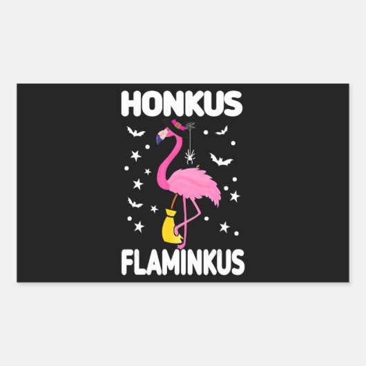 フラミンゴ | Honkus Flaminkus Halloween Flamingoo 長方形シール (正面)