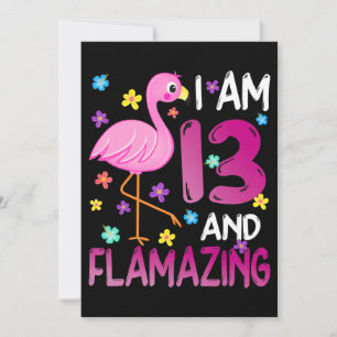 フラミンゴ I Am 13 Flamazing Amazing 13誕生日 サンキューカード
