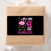 フラミンゴ | I Am 9 Flamazing Amazing 9誕生日 ラベル (インサイチュ)