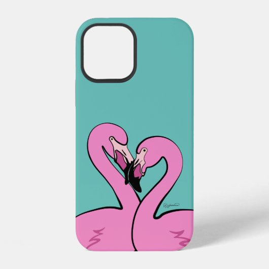 フラミンゴ iPhone 12 カバー (裏面)