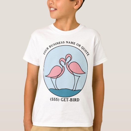 フラミンゴ Your Business ロゴ アート 写真 引用 キッズ Tシャツ (正面)