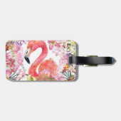 フラミンゴinフラワージャングル – 夏柄 ラゲッジタグ (裏面横)