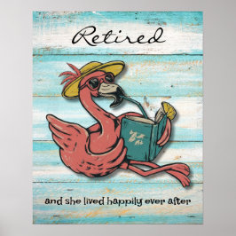 フラミ退職したゴ読のトロピカルドリンク付き本 ポスター