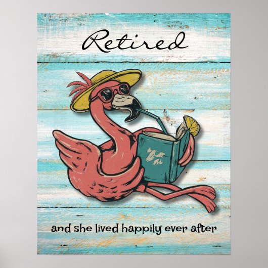 フラミ退職したゴ読のトロピカルドリンク付き本 ポスター (正面)