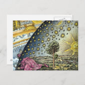 フラムカラフルマリオン版木、銅版、版画ザ・サン&ザ・スター ポストカード (正面/裏面)