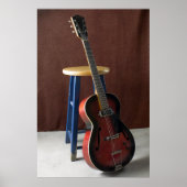 フラムスホロウボディエレキギター素晴らしアートプリント ポスター (正面)