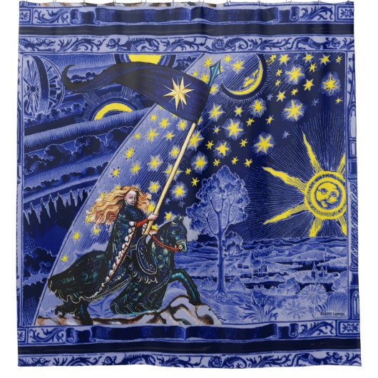 フラムマリオンの星の騎士の女性の騎士 シャワーカーテン (正面)