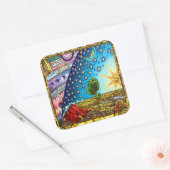 フラムマリオンウッドカットフラットアースデザイン2017 スクエアシール (封筒)