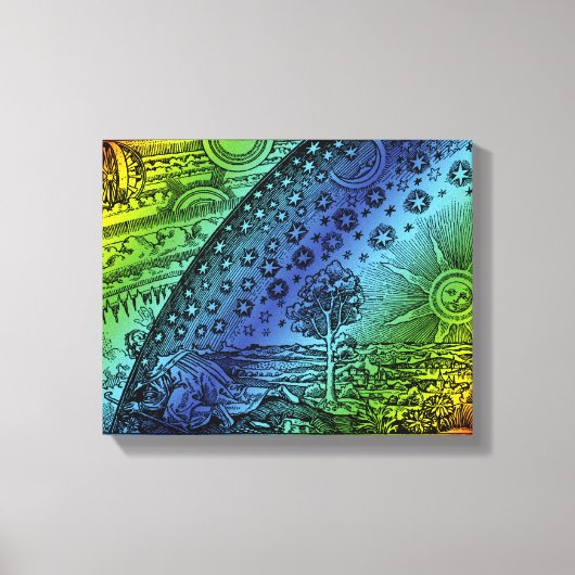 フラムマリオン天国と地球版木、銅版、版画アートワーク キャンバスプリント (正面)