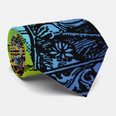 フラムマリオン天国と地球版木、銅版、版画アートワーク ネクタイ (ロール)