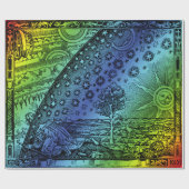 フラムマリオン天国と地球版木、銅版、版画アートワーク ラッピングペーパー (フラット)