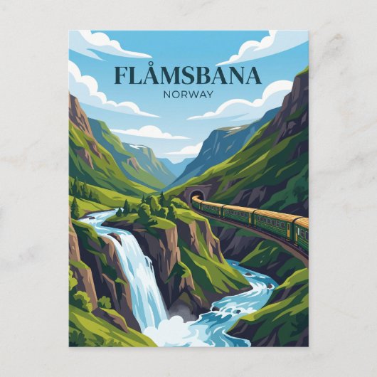 フラム鉄道 (Flåmsbana) ノルウェー ポストカード (正面)