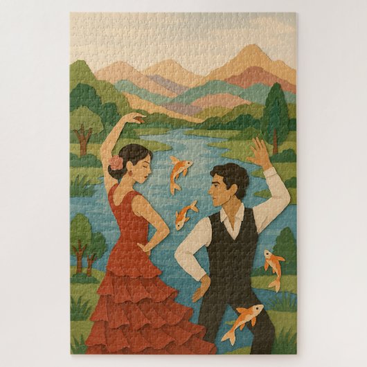 フラメンコお洒落紙コラージュ ジグソーパズル (縦)