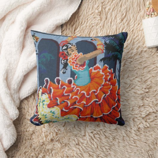 フラメンコのダンサーのアメリカ人のMojoの枕かクッション クッション (ブランケット)