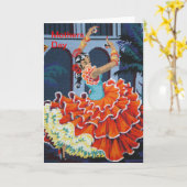 フラメンコのダンサーの母の日カード カード (黄色い花)