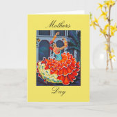 フラメンコのダンサーの母の日カード カード (黄色い花)