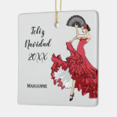 フラメンコカスタムクリスマスオーナメント セラミックオーナメント (左)