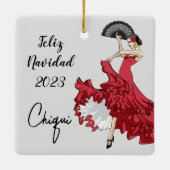 フラメンコカスタムクリスマスオーナメント セラミックオーナメント (裏面)