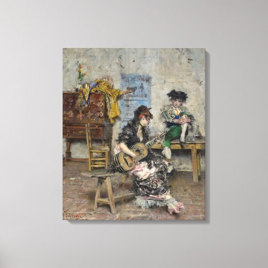 フラメンコギタリスト(女子ギスペインのタリスト) キャンバスプリント (正面)