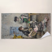 フラメンコギタープレースペインのヤー（ギタリスト） ビーチタオル (正面)