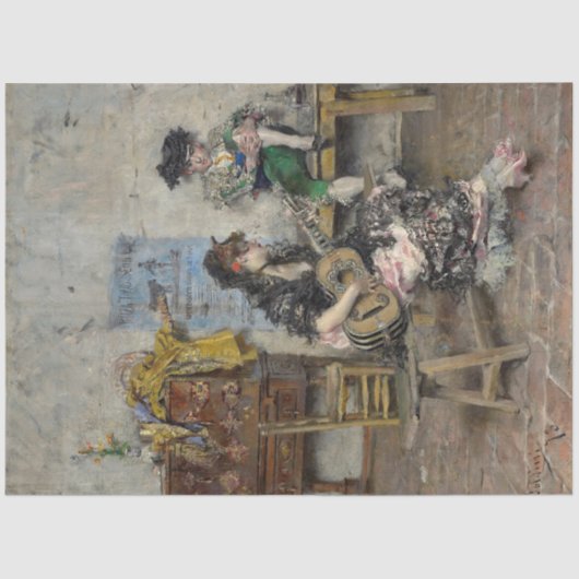 フラメンコギタープレースペインのヤー（ギタリスト） 薄葉紙 (正面)