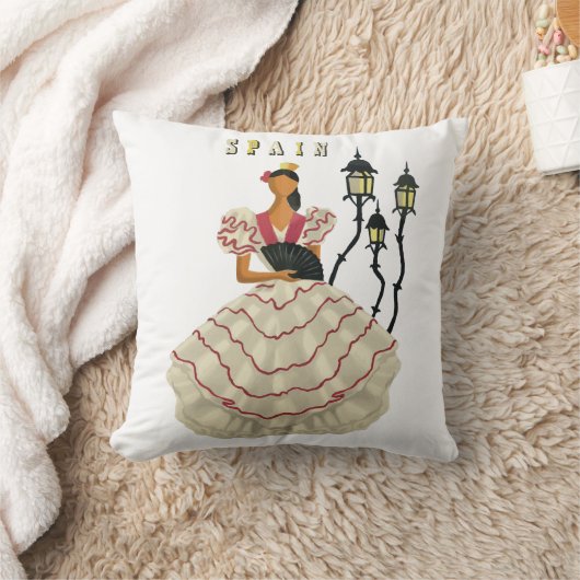 フラメンコスペインのダンサー女性スペイン旅行アート クッション (ブランケット)