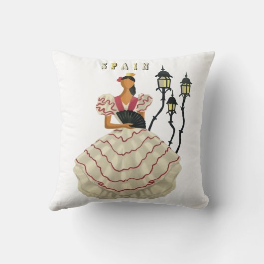 フラメンコスペインのダンサー女性スペイン旅行アート クッション (裏面)