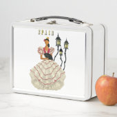 フラメンコスペインのダンサー女性スペイン旅行アート メタルランチボックス (インサイチュ)